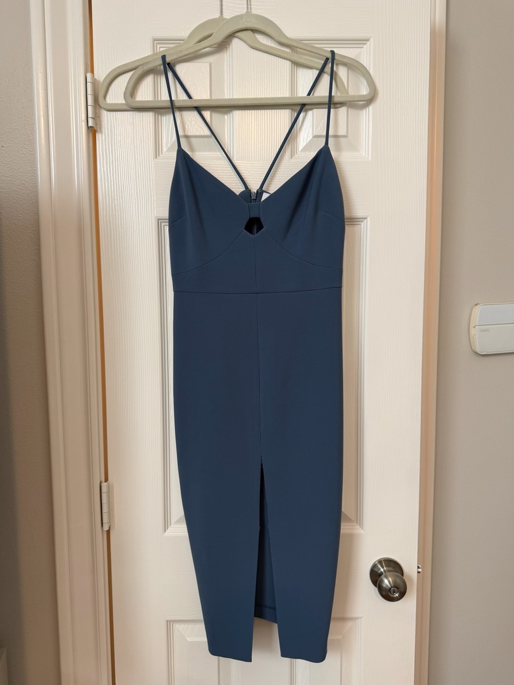 Likely Slate Blue Strappy Midi Dress
